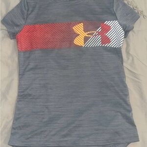 Under Armour YSM gray T-Shirt with Red and Yellow Accents